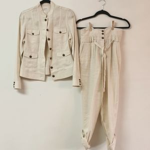 Calvin Klein US 8 Cream Linen Suit